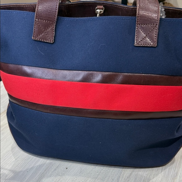 Dooney & Bourke Large Navy and Red Tote Bag - Picture 6 of 16